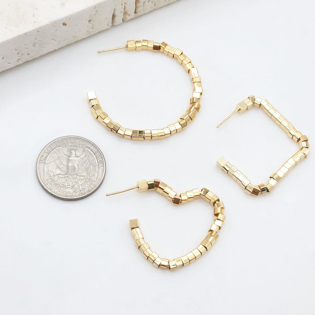 Gold Heart Earring Post, Square, Circle, S925 Silver Ear Pin Nickel Free Earrings, Vintage Ear Stud, Hypoallergenic Earring Findings ZX089