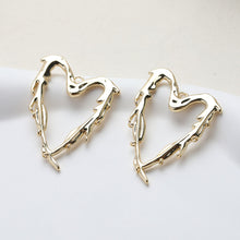 Load image into Gallery viewer, Melted Heart Pendant, Heart Charms, 14K Gold/Silver Plated Heart Pendant, Jewelry Findings GE126