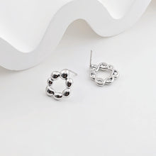 تحميل الصورة إلى عارض المعرض، قرط متدلي على شكل دائرة غير منتظمة، ذهب/فضة عيار 14 قيراط، أقراط فضة S925 خالية من النيكل، قرط دائري مع حلقة ZX269