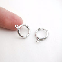 Load image into Gallery viewer, Gold/Silver Round Ear Hoops, 13x16mm, 18K Gold Plated Leverback Earrings, Huggie Hoops Earring ZX161