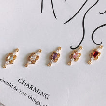 تحميل الصورة إلى عارض المعرض، 4 قطع من موصلات بوهو مرصعة بأحجار الزركون المكعبة، قلادة من الكريستال، قلادة سوار، مطلية بالذهب الحقيقي عيار 14 قيراط، نتائج المجوهرات MY053-F024