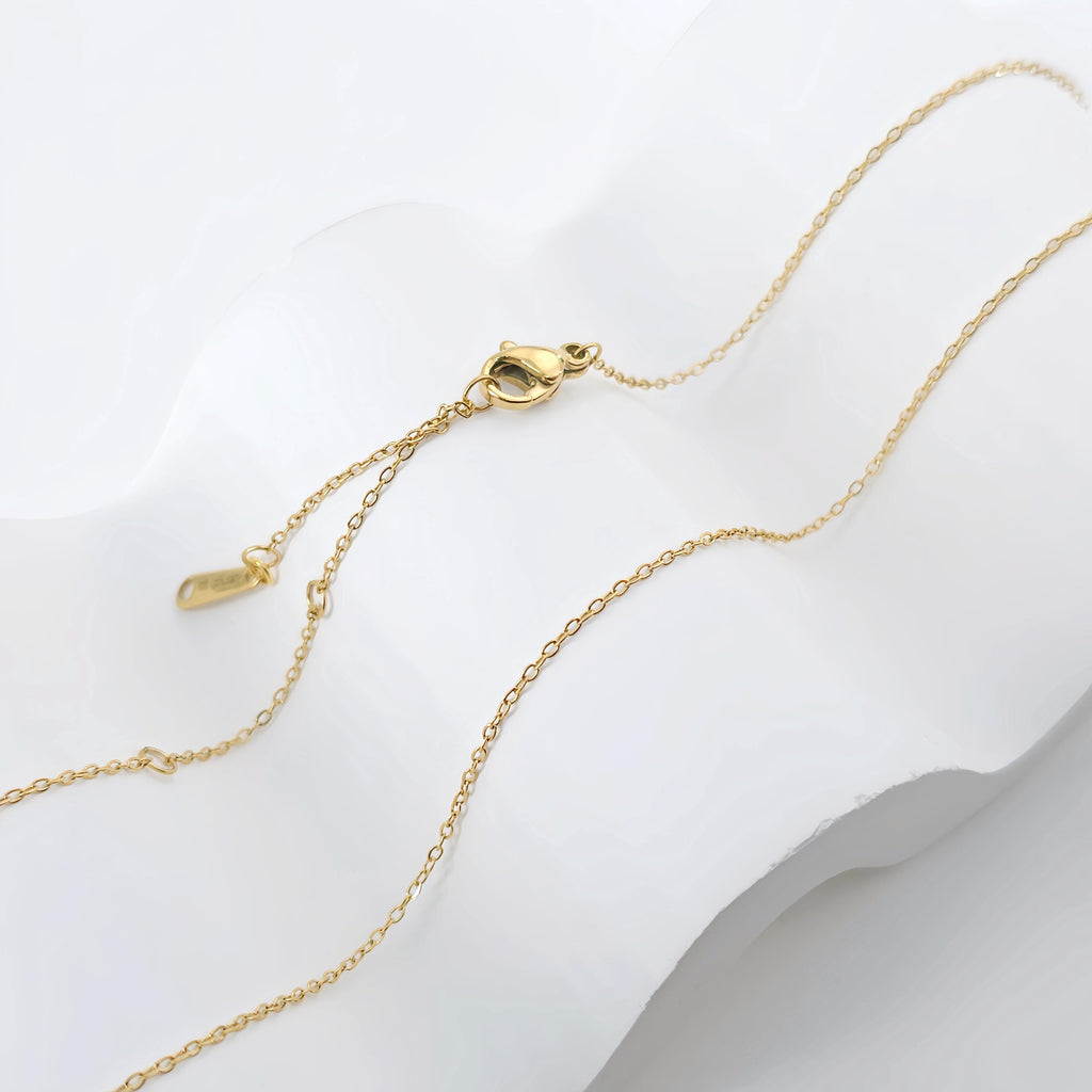 Adjustable 14K Finished Necklace Chain, Oval Cable Necklace, 316L Stainless Steel, Oval Chain, Ready to Wear, 54cm/21 inch, JR004