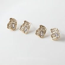 تحميل الصورة إلى عارض المعرض، قرط أذن مربع غير منتظم مع حلقة، ذهبي/فضي، أقراط فضة S925 خالية من النيكل، نتائج قرط مضادة للحساسية GE043