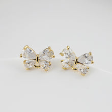 Load image into Gallery viewer, Butterfly Pave Crystal Earring Post, Gold Plated, S925 Silver Pin Nickel Free Earrings, Hypoallergenic Earring D0222