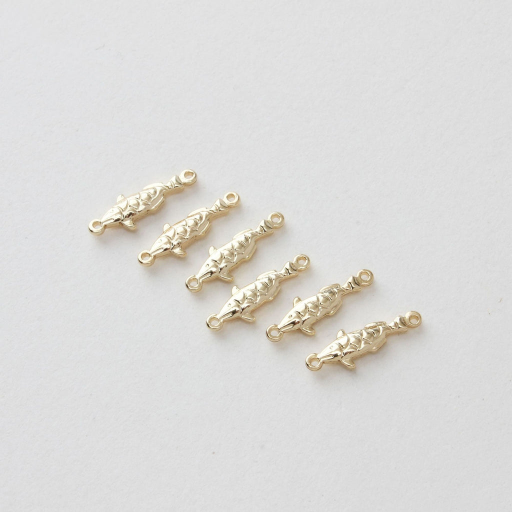 10pcs Fish Pendant, Necklace Charm, 14K Gold/Silver Plated, Bracelet Making Pendant, Jewelry Supply Finding JG056