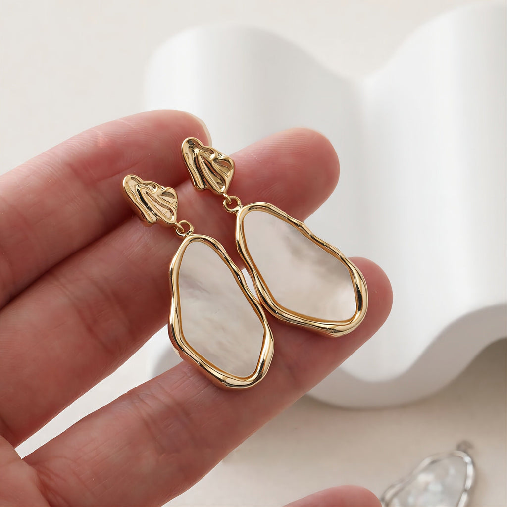 Irregular Shell Pendant, 14K Gold/Silver Plated, Jewelry Making Findings JH013