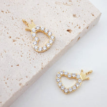 Load image into Gallery viewer, Cubic Heart Charms, 18K Gold Plated CZ Pave Love Charms, Bracelet Necklace Making Pendants, Jewelry Findings S20549