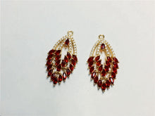 Load image into Gallery viewer, CZ Pave Oval Charm, Cubic Zircon Crystal Pendant, Bracelet Necklace Pendant, 14K Real Gold Plated, Jewelry Findings STG027-F126