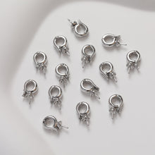 Load image into Gallery viewer, 6pcs- 14K Gold Plated Pendant Top with Peg Bail, CZ Pave Pendant Snap on Bails, Clasp Link Connector, 12mm Jewelry Making GZ328