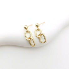 Load image into Gallery viewer, Gold Link Chain Earring Post, Chain Stud Earring Nickel Free, 18K Gold/Silver, S925 Silver Ear Pin, Hypoallergenic Earring Findings S20749
