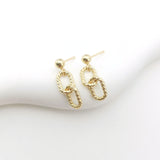 عمود قرط سلسلة ذهبية، قرط سلسلة مرصع خالٍ من النيكل، ذهب/فضة عيار 18 قيراطًا، دبوس أذن من الفضة S925، نتائج قرط مضادة للحساسية S20749