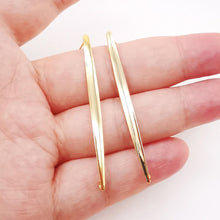 Load image into Gallery viewer, 10pcs Shiny Gold Long Stud Earrings Post With Loop, Glossy Stud Earring Nickel Free, 52mm, Hypoallergenic Earring Findings Z049