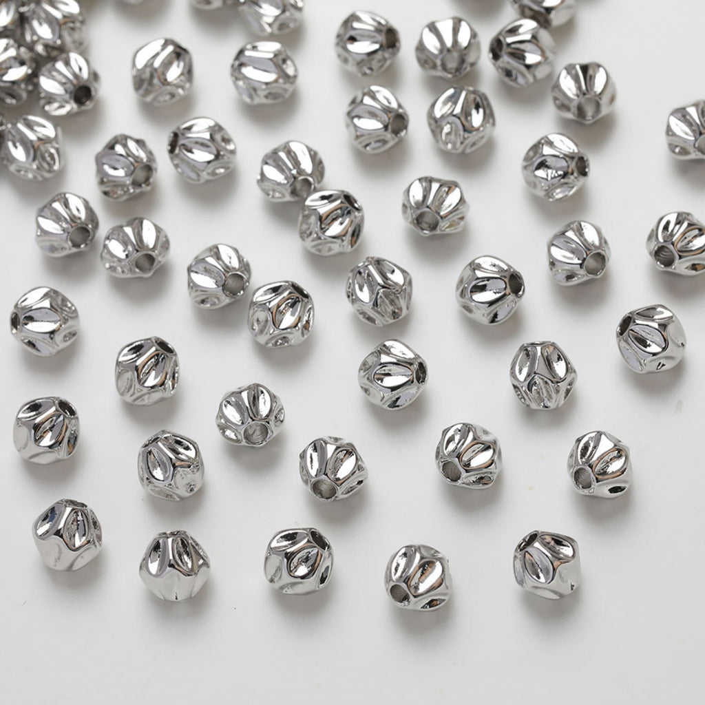 10pcs Gold Plated Stone Beads, Uneven beads, 14K Gold, Silver, White, Spacer Beads, Irregular Beads, Bracelet Beads, Jewelry Finding GZ261