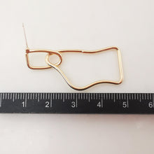 Load image into Gallery viewer, 10pcs 14K Gold Shaped Dangle Earring Post, Stud Earring Nickel Free, 47x19mm, Hypoallergenic Earring Findings Z085