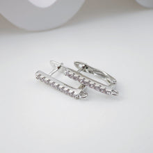 Load image into Gallery viewer, CZ Pave English lock with loop, Gold/Rhodium Plated Earring hoop, Hypoallergenic &amp; Nickel-Free，DIY Handmade Earring Findings Supplies D0088