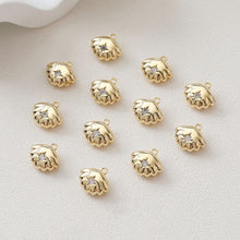 Cargar imagen en el visor de la galería, Dijes de estrella, luna, concha, triángulos, colgante de pavé cúbico de cristal, chapado en oro de 14 quilates, fabricación de collares, accesorios de joyería GZ407