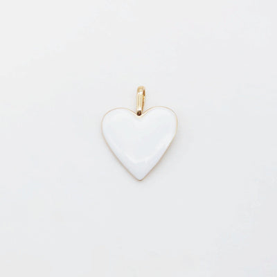 Enamel Heart Charm, 18K Gold Plated Heart Pendant, 24mm, Necklace Bracelet Making Pendant S20466