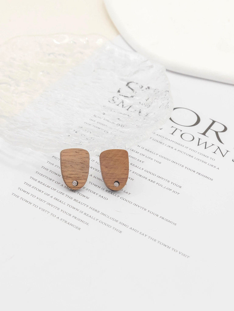 4PCS Wood Earrings, Horseshor Shape Wooden Earrings for women, Nickel Free, Geometric Statement Earrings Finding   JT924