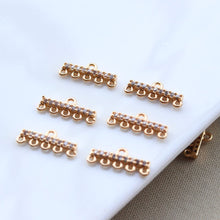 Load image into Gallery viewer, CZ Pave T-shaped Charm, Cubic Zircon Crystal Pendant, Bracelet Necklace Pendant, 14K Real Gold Plated, Jewelry Findings STG059-F201