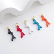 Load image into Gallery viewer, Enamel Marine Life Charms, Coral Pendant, Gold Plated Charms, Bracelet Making, Jewelry Findings S1293
