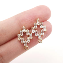 تحميل الصورة إلى عارض المعرض، أقراط على شكل معين من الزركونيوم المكعب، مطلية بالذهب، مزودة بحلقة، مضادة للحساسية، مصنوعة يدويًا، أدوات صنع أقراط بنفسك D0264