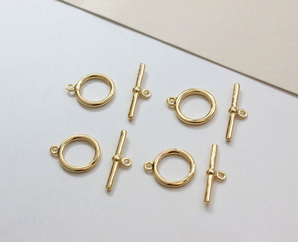 OT Toggle Clasps, One Set, 14K Gold Plated OT Buckle, 14k Gold/Silver, Necklace Closure, Connectors Clasps GZ217