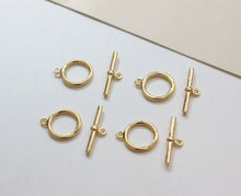 Load image into Gallery viewer, OT Toggle Clasps, One Set, 14K Gold Plated OT Buckle, 14k Gold/Silver, Necklace Closure, Connectors Clasps GZ217