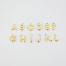 Cargar imagen en el visor de la galería, Cuentas con letras del alfabeto en oro brillante de 18 quilates, cuentas con iniciales, dijes de letras, huecos de doble cara, cuentas con iniciales para collar y pulsera S20682