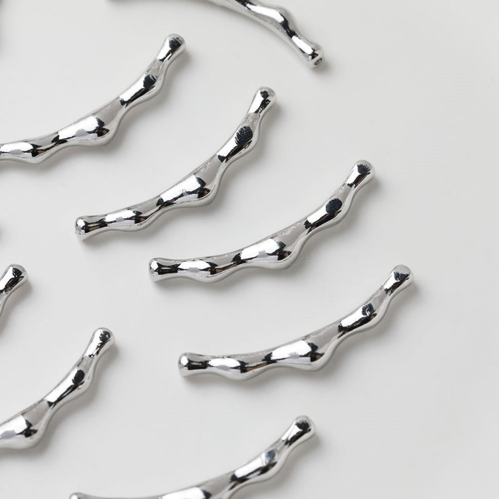 Cuentas tubulares licuadas, cuentas espaciadoras, cuentas tubulares irregulares, chapadas en oro y plata de 14 quilates, accesorio para hacer pulseras y collares, GZ514