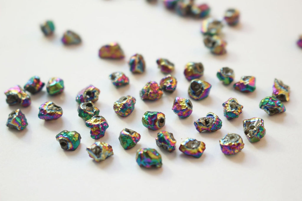 5pcs Irregular Crystal Imitation Ore Spacer Beads, 8mm, Crystal Loose Beads for Jewelry Making, DIY Beads Finding GZ436