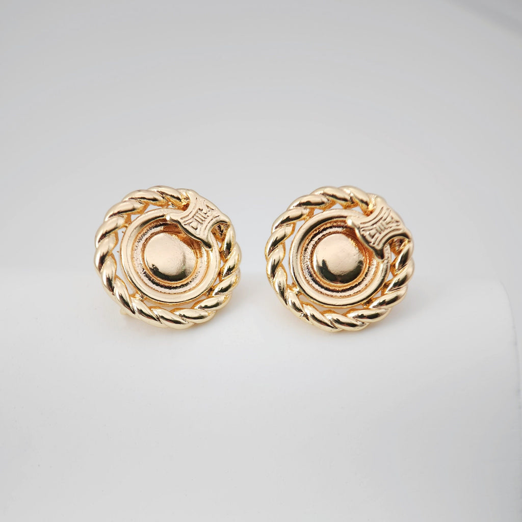 Round Sun Earring Post, 18K Gold Plated Stud Earring With Loop, Sunshine Ear Studs, Earring Finding ZX211