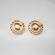 Load image into Gallery viewer, Round Sun Earring Post, 18K Gold Plated Stud Earring With Loop, Sunshine Ear Studs, Earring Finding ZX211