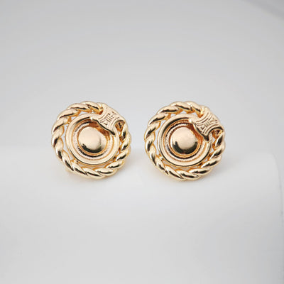 Round Sun Earring Post, 18K Gold Plated Stud Earring With Loop, Sunshine Ear Studs, Earring Finding ZX211