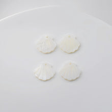 Load image into Gallery viewer, Scallop Shape White Mother-of-Pearl, MOP Shell Pendant, Fan-shaped White Nacre, Shell Charm, Mother of Pearl Jewelry Making Findings RY019