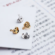 Load image into Gallery viewer, 20PCS Ear Nuts with Loop, Gold Plated Earring Backs,  Earring Stoppers, Wholesale Earring Findings QR029