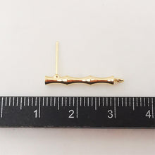 Load image into Gallery viewer, 4pcs Gold Bamboo Earring Post With Loop, Bamboo Stud Earring Nickel Free, 23mm, Hypoallergenic Earring Findings Z079
