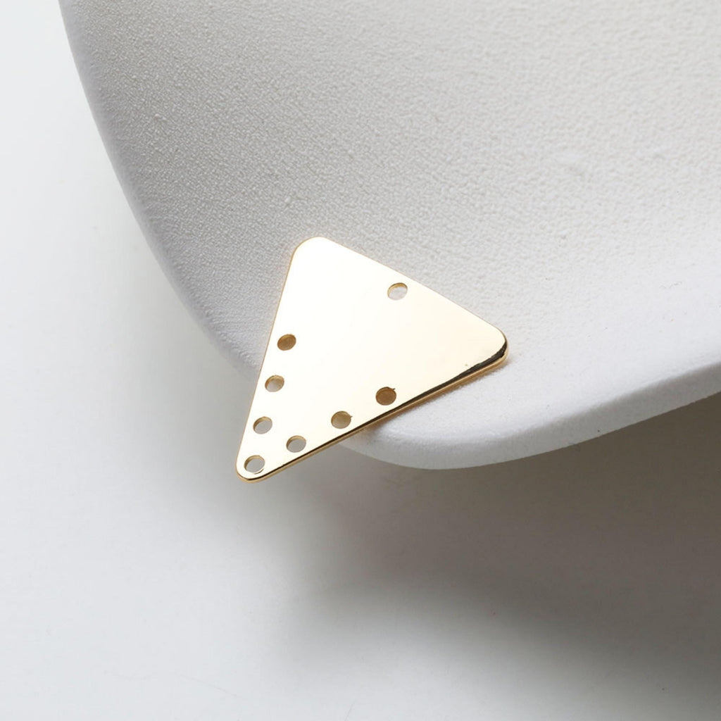 10pcs Geometric Link Connectors, Metal Blank, 14K Gold Plated, Triangle Blank Connectors, Arch Connectors Charm, Jewelry Findings GZ723