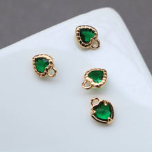 Load image into Gallery viewer, 10pcs Tiny Heart Charms, Cubic Heart Charm,  18K Gold Plated CZ Pave Love Pendant, Necklace Making Pendants, Jewelry Findings HL064-F135