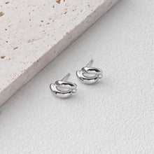 Load image into Gallery viewer, C Shape Ear Post, Nickel Free, S925 Silver Pin, 14*9.6mm, 18K Gold Plated Stud Earring Finding D0441