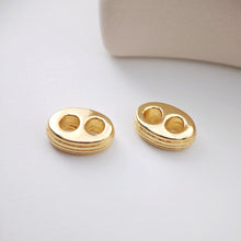 Load image into Gallery viewer, Pig Nose Beads, Gold Plated Beads, Big Hole Beads, Jewelry Making Findings S1175