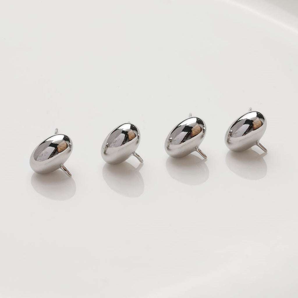 دبوس أذن بيضاوي الشكل مرصع بأحجار الزركونيا المكعبة، دبوس أذن من الفضة الاسترلينية عيار 925، قرط أذن من الذهب عيار 18 قيراطًا مع أغطية تثبيت لنتائج أقراط اللؤلؤ نصف المثقوبة GZ414