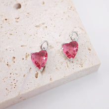 Load image into Gallery viewer, Crystal Tiny Heart Charms, Red Crystal, 18K Gold Plated Heart Pendant, Bracelet Necklace Making Pendants, Jewelry Findings S20243