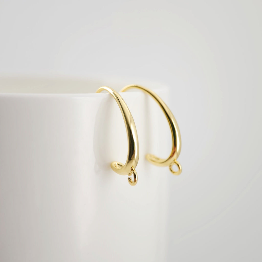 Fish Hooks, 18K Gold Plated Ear Wires, Gold Earring Earring Hooks, Ear Wires for Jewelry Making D0177