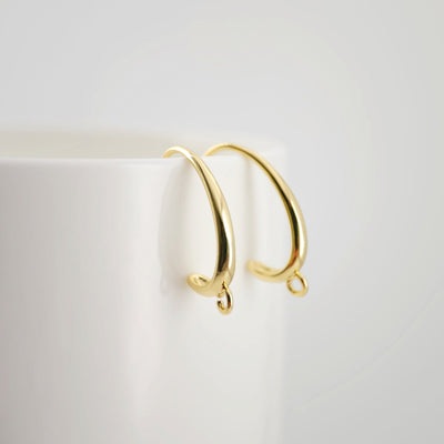 Fish Hooks, 18K Gold Plated Ear Wires, Gold Earring Earring Hooks, Ear Wires for Jewelry Making D0177