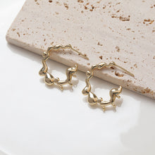 تحميل الصورة إلى عارض المعرض، قرط متدلي غير منتظم بثلاث حلقات، ذهب/فضة عيار 14 قيراط، أقراط فضة S925 خالية من النيكل، قرط دائري مع حلقة GZ111