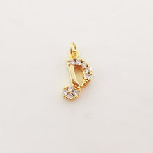 Load image into Gallery viewer, Moon, Cloud Lighting, Phonetic Charm, Enemal CZ Pave Pendant, 18K Gold Plated, Bracelet Making Charm, Jewelry Findings S1014