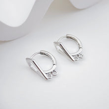 Load image into Gallery viewer, Geometric English lock with Two loops, Gold/Rhodium Plated Earring hoop, Hypoallergenic, DIY Handmade Earring Findings Supplies D0093