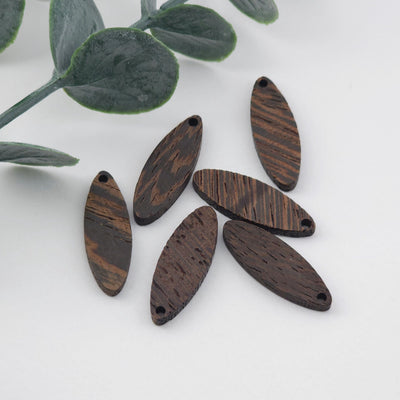 Oval Wood Charms, Drop Wooden Pendant, Reclaimed Walnut Wood, Geometric Statement Wood Earrings Diy Ideas JT998