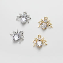 Load image into Gallery viewer, Spider Pendant Charm, Cubic Pave Pendant, 14K Gold/Silver Plated Pendant, Necklace Bracelet Making Charm, Jewelry Findings GZ226