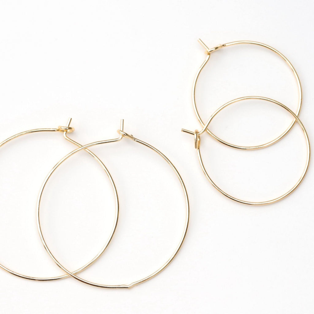 20pcs Circle Wire Pendant, Gold Plated Circle Pendant, 25/30/35/40mm, Circle Earring Findings for Beading, DIY Jewelry Findings Z024